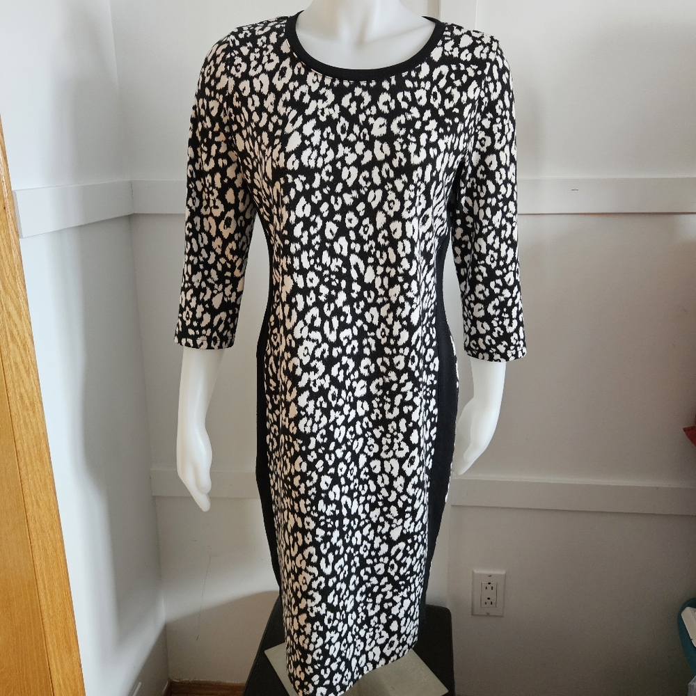 Animal Print Black And White Dress